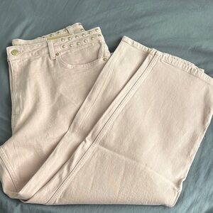 MICHAEL Michael Kors Selma Straight Ankle Womens Jeans (Size: 14) Slight Pink.